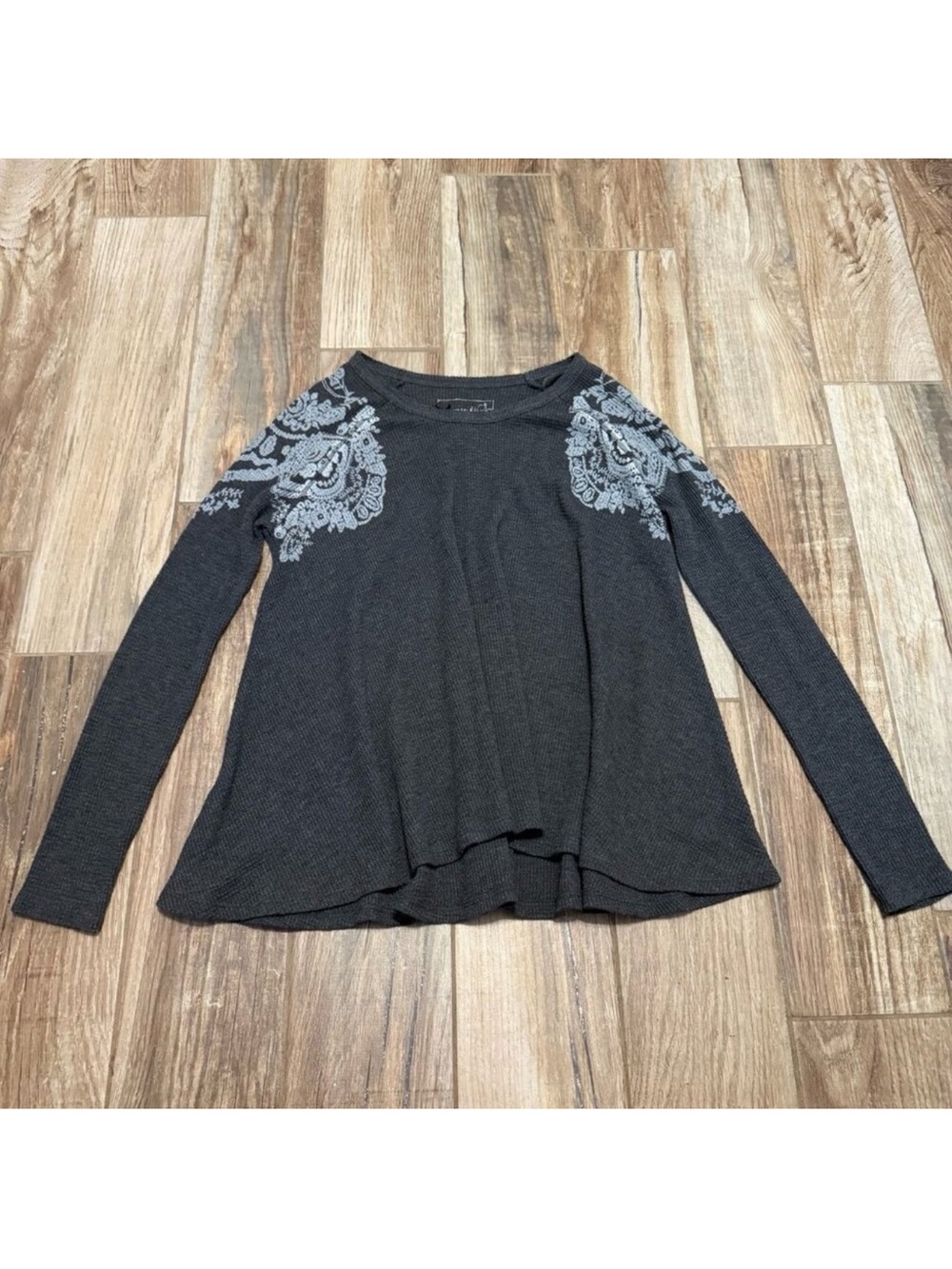 Free People We The Free Rockabilly Printed Raglan Thermal Top